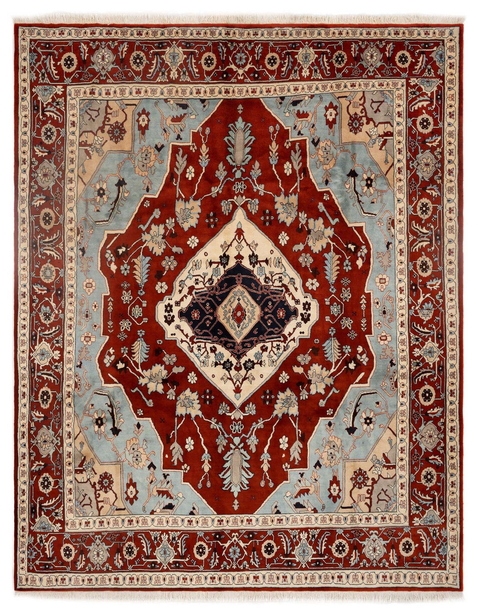 9' 5 x 10' 10 Hand Knotted Indo Tabriz Wool Rug
