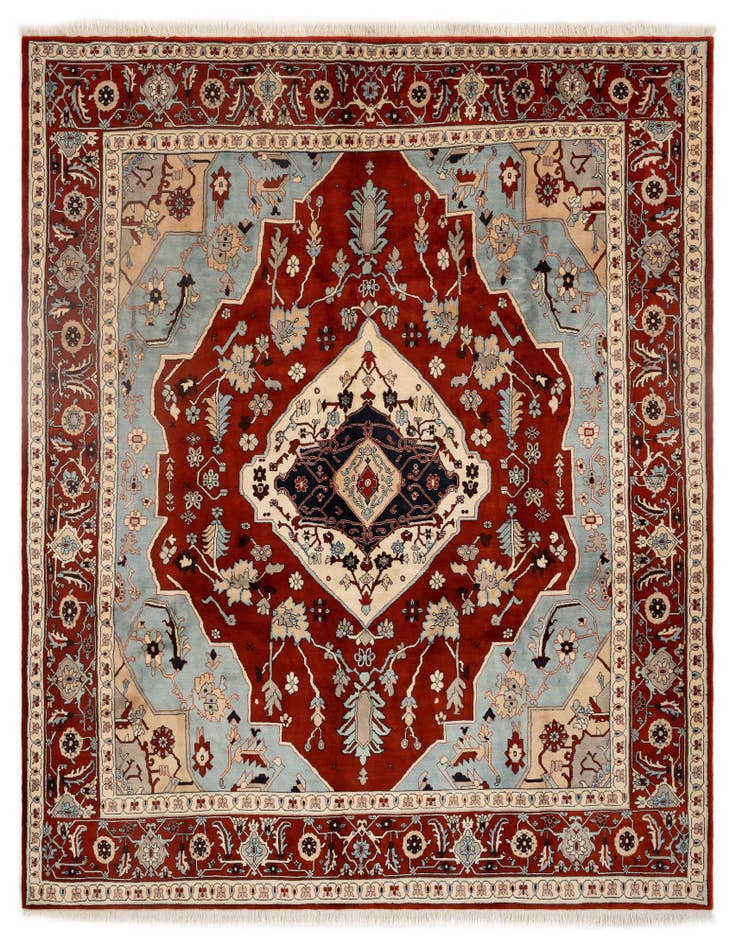 Detail image of 9' 5 x 10' 10 Hand Knotted Indo Tabriz Wool Rug