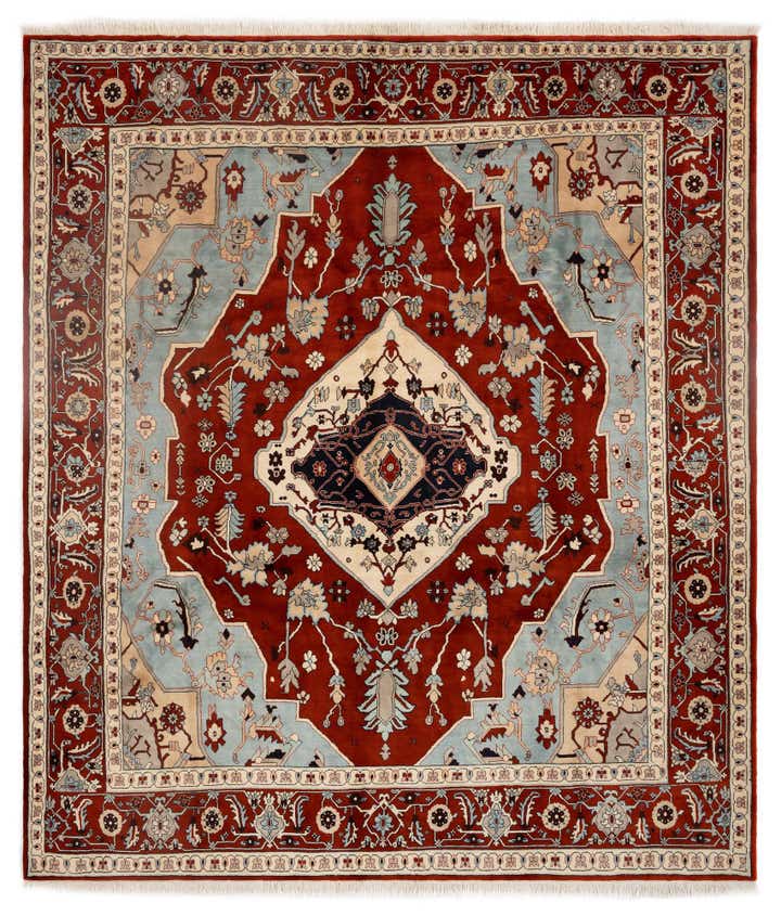 9' 5 x 10' 10 Hand Knotted Indo Tabriz Wool Rug