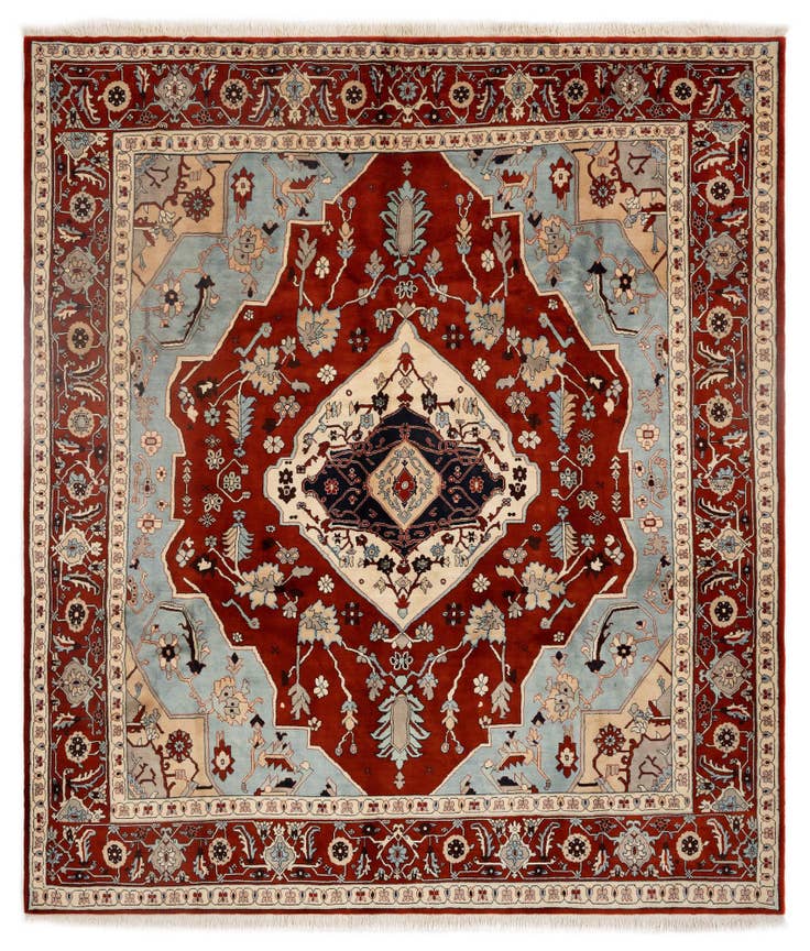 Detail image of 9' 5 x 10' 10 Hand Knotted Indo Tabriz Wool Rug