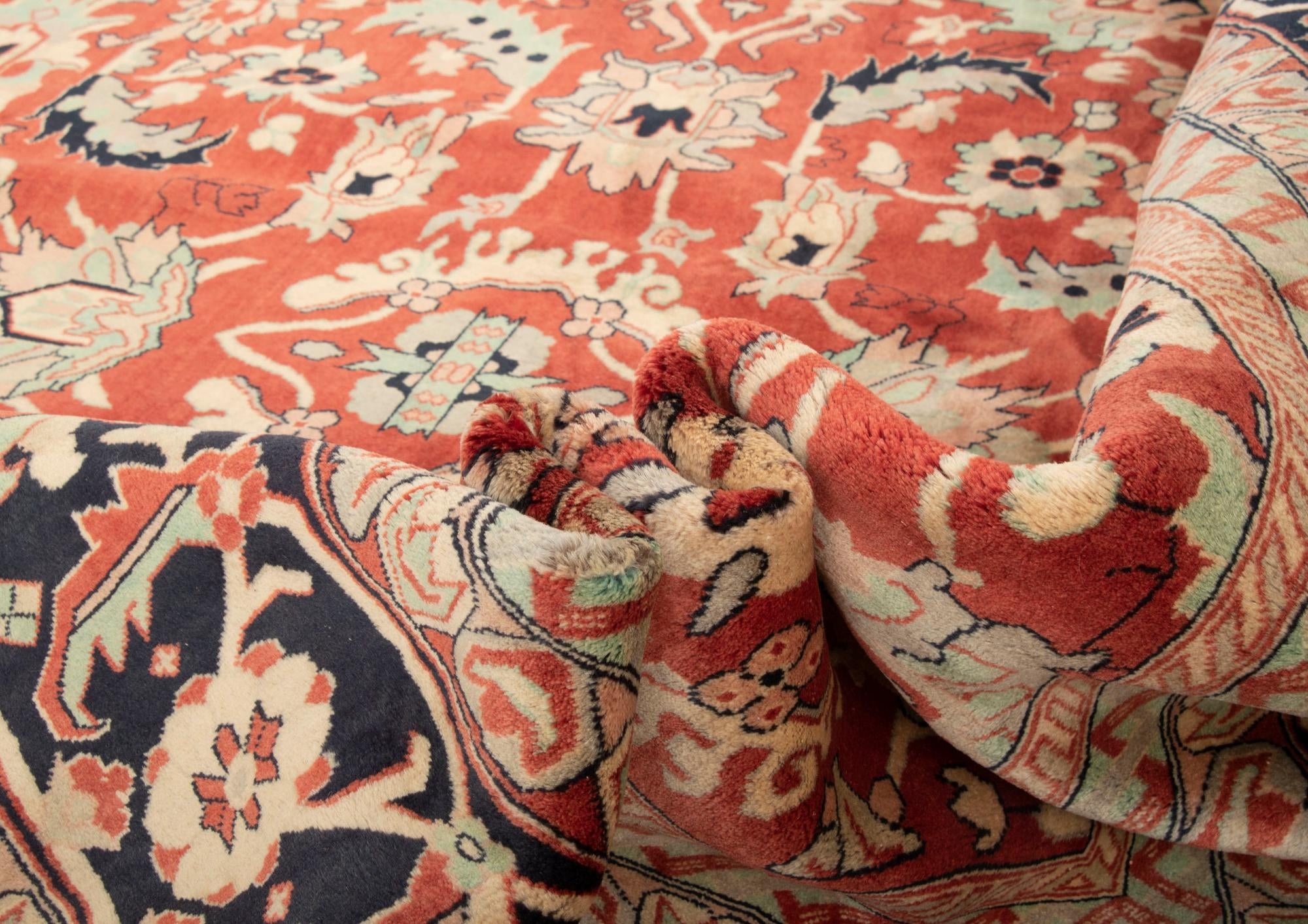8' 6 x 10' Hand Knotted Indo Tabriz Wool Rug