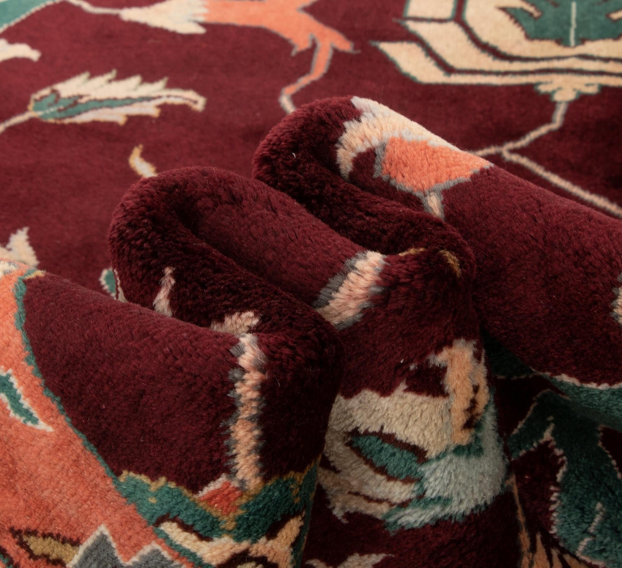 8' x 9' 10 Hand Knotted Indo Tabriz Wool Rug
