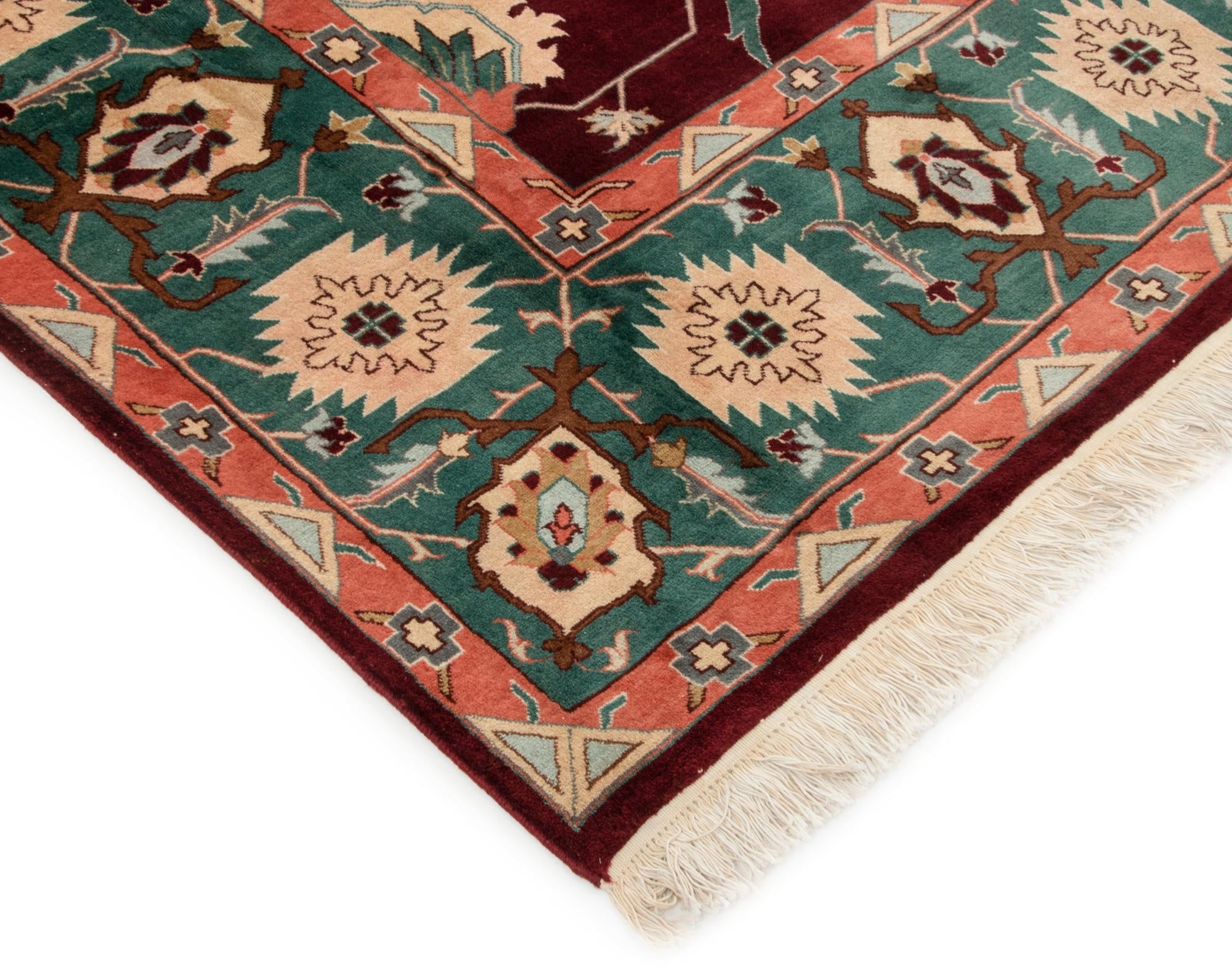 8' x 9' 10 Hand Knotted Indo Tabriz Wool Rug