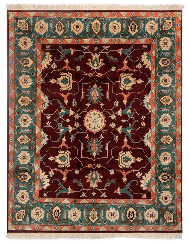 Detail image of 8' x 9' 10 Hand Knotted Indo Tabriz Wool Rug