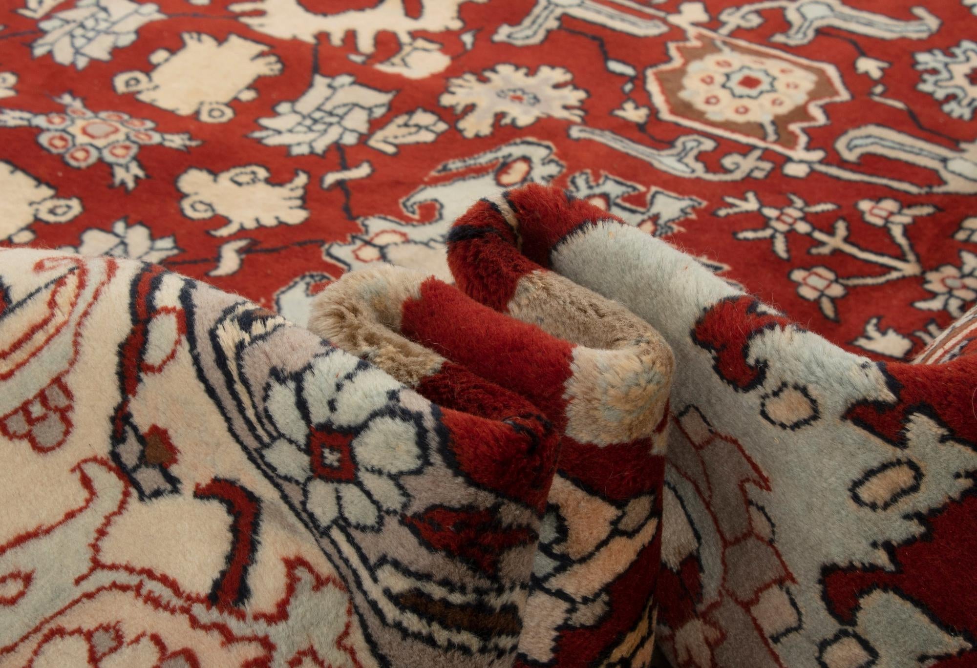 8' 4 x 9' 10 Hand Knotted Indo Tabriz Wool Rug