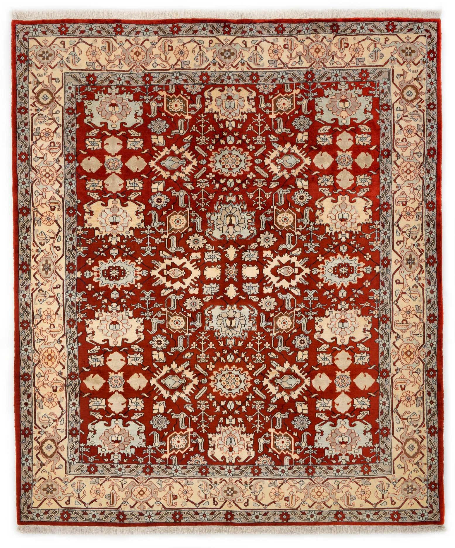 8' 4 x 9' 10 Hand Knotted Indo Tabriz Wool Rug