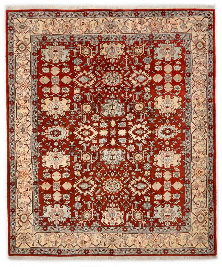 8' 4 x 9' 10 Hand Knotted Indo Tabriz Wool Rug