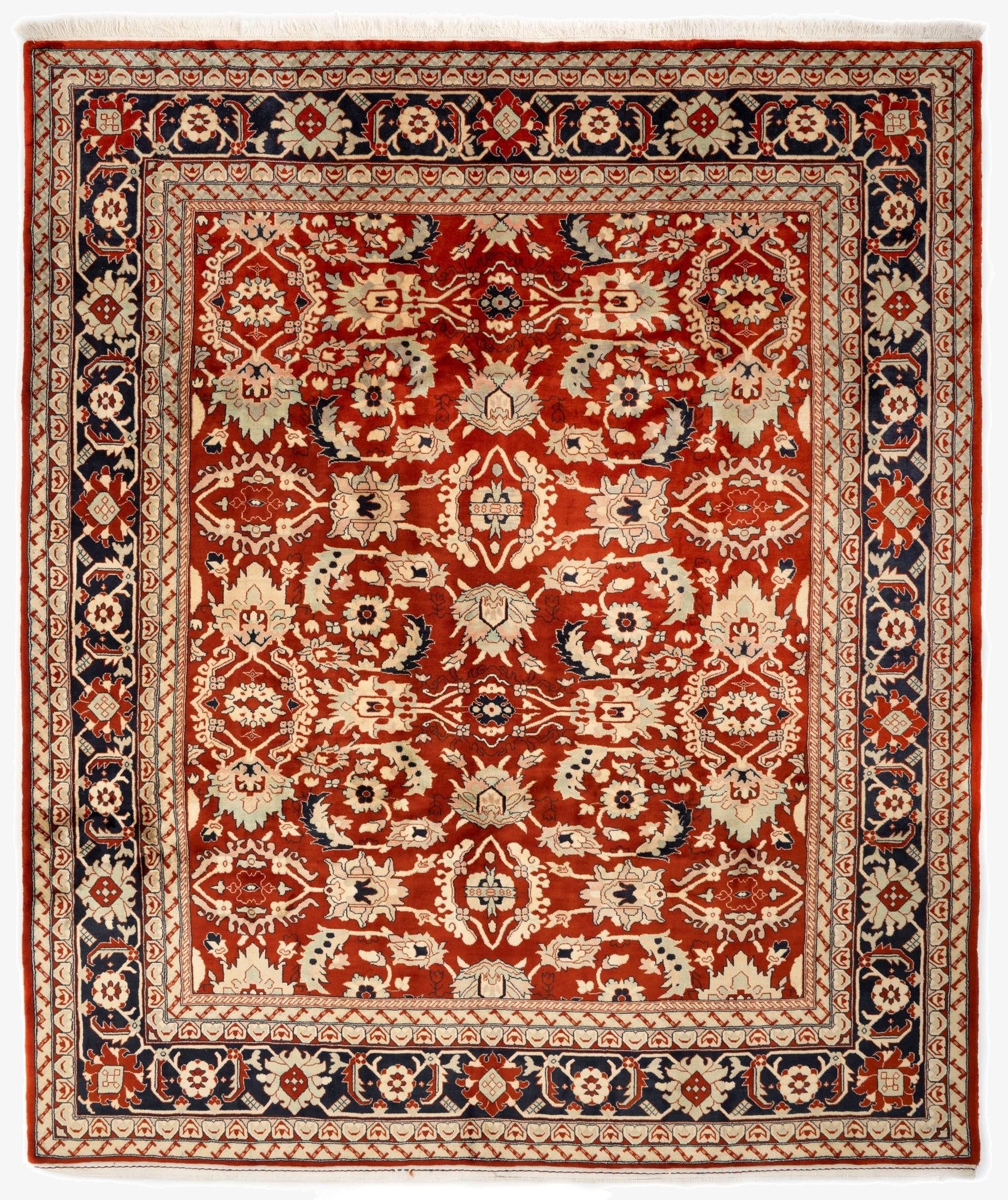 8' 4 x 9' 11  Hand Knotted Indo Tabriz Wool Rug