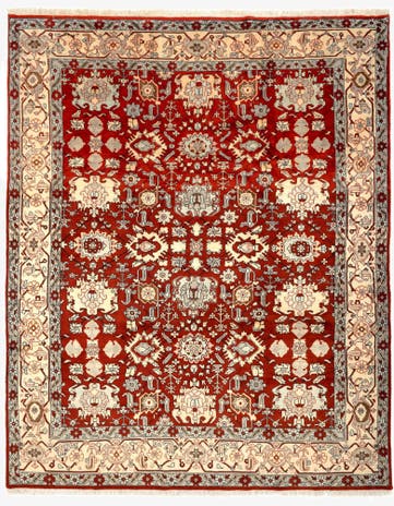 8' 3 x 10' 6 Hand Knotted Indo Tabriz Wool Rug