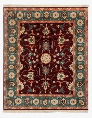 8' x 9' 10 Hand Knotted Indo Tabriz Wool Rug