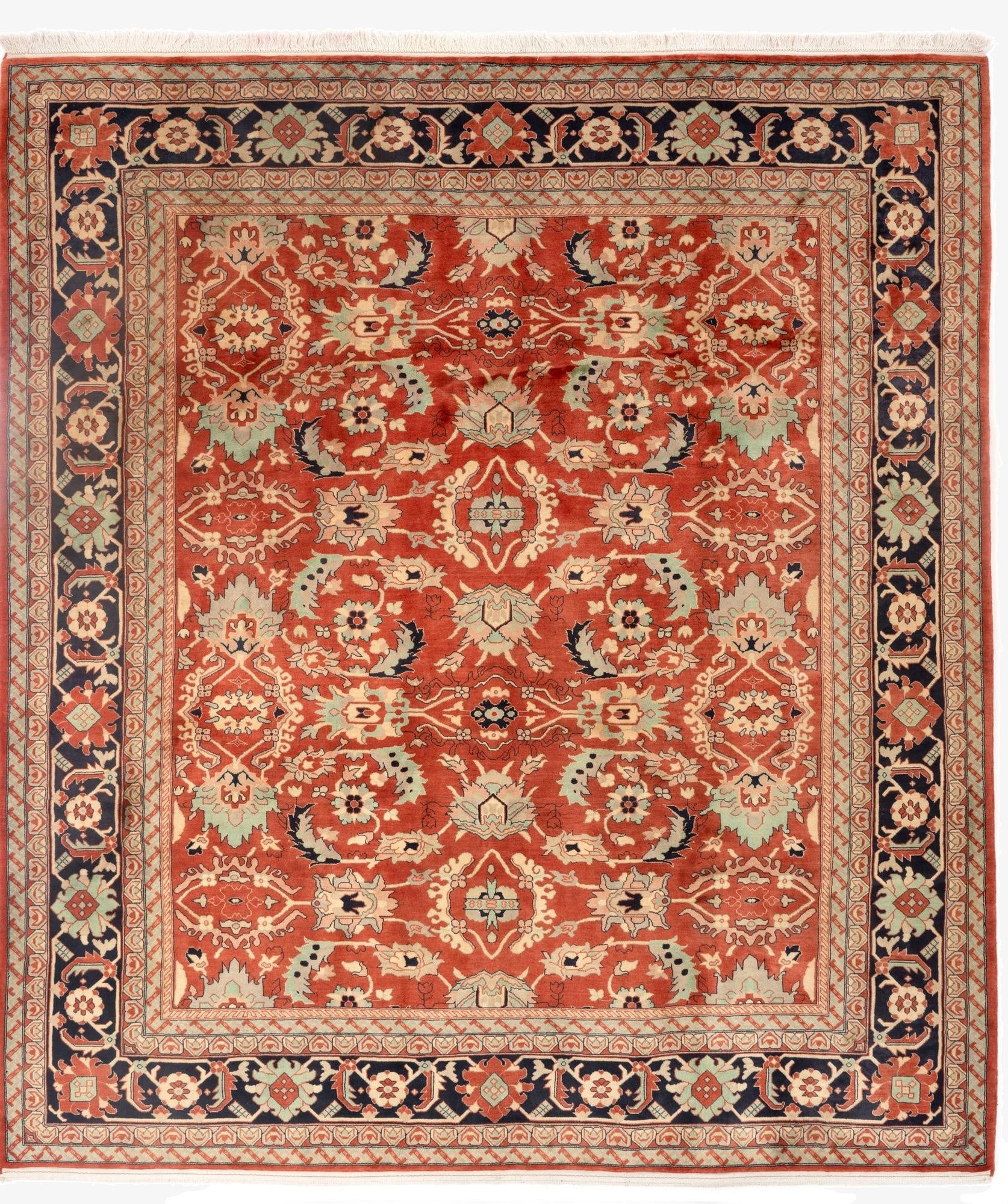 8' 6 x 10'  Hand Knotted Indo Tabriz Wool Rug