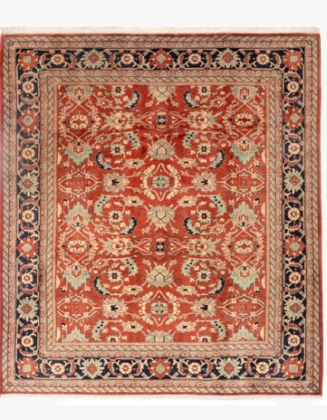 8' 6 x 10' Hand Knotted Indo Tabriz Wool Rug