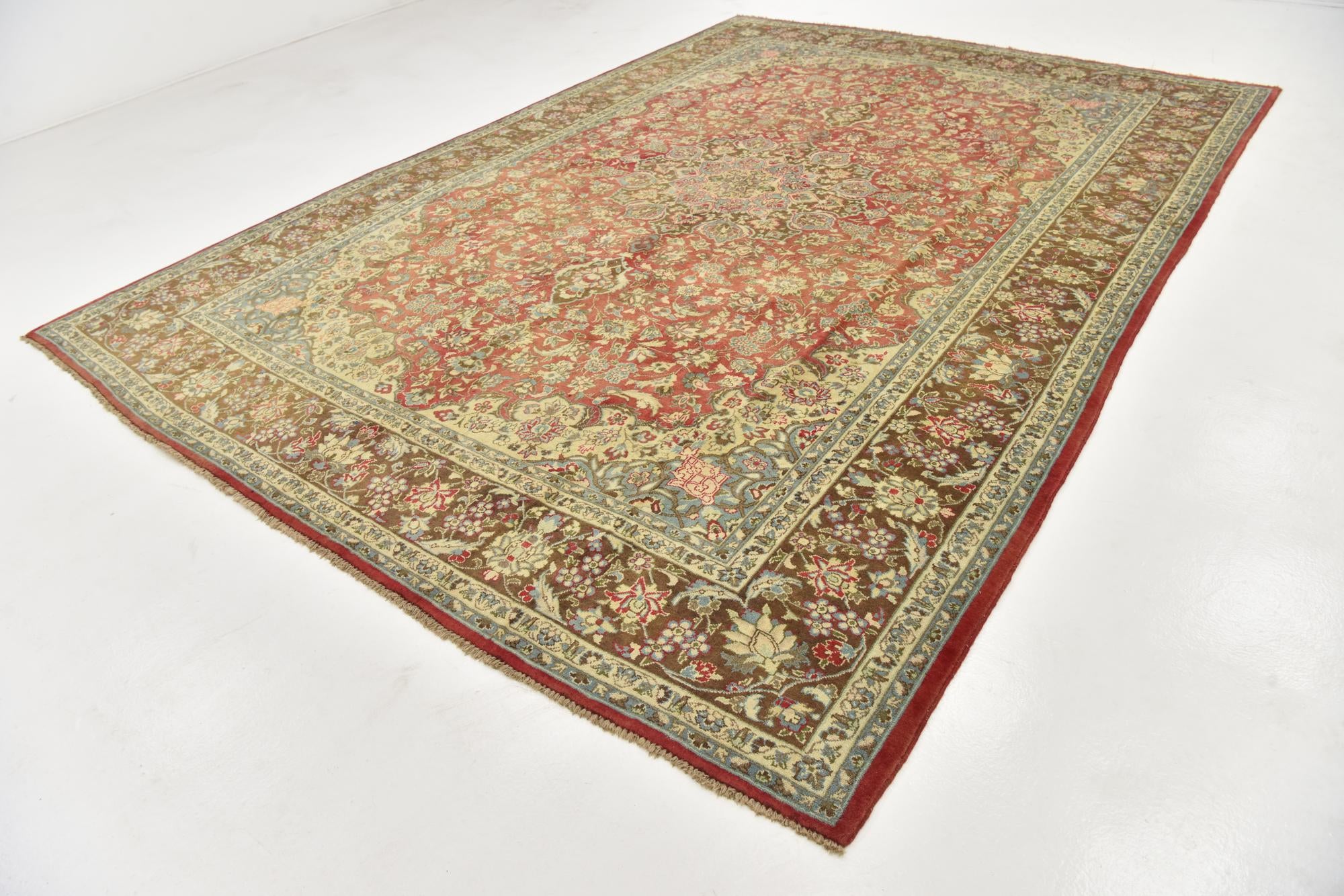 9' 9 x 13' 5 Hand Knotted Isfahan Persian Wool Rug