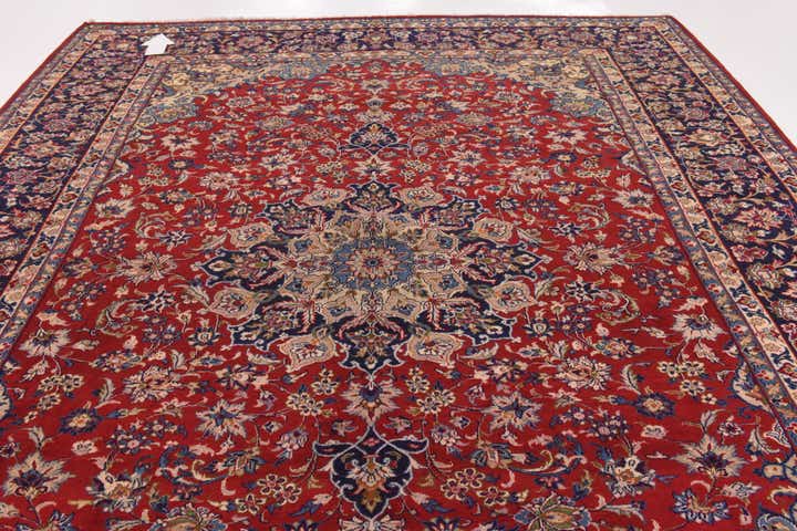10' x 12' 7 Hand Knotted Isfahan Persian Wool Rug