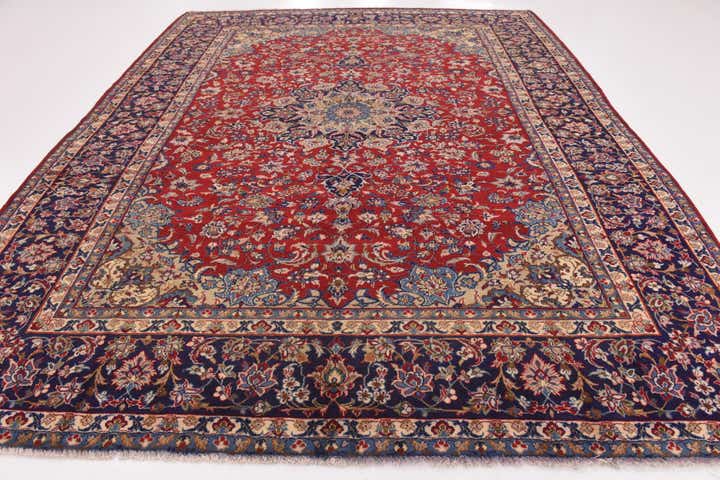 10' x 12' 7 Hand Knotted Isfahan Persian Wool Rug