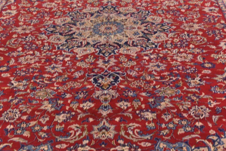 Detail image of 10' x 12' 7 Hand Knotted Isfahan Persian Wool Rug