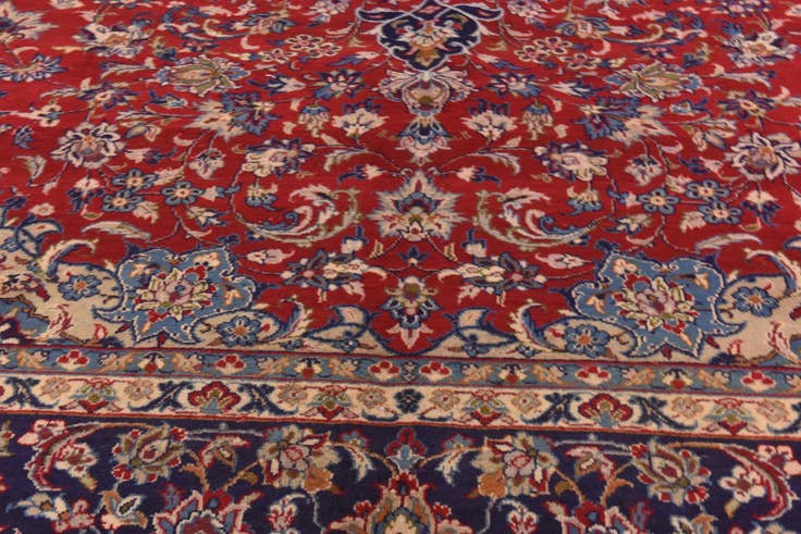 Detail image of 10' x 12' 7 Hand Knotted Isfahan Persian Wool Rug
