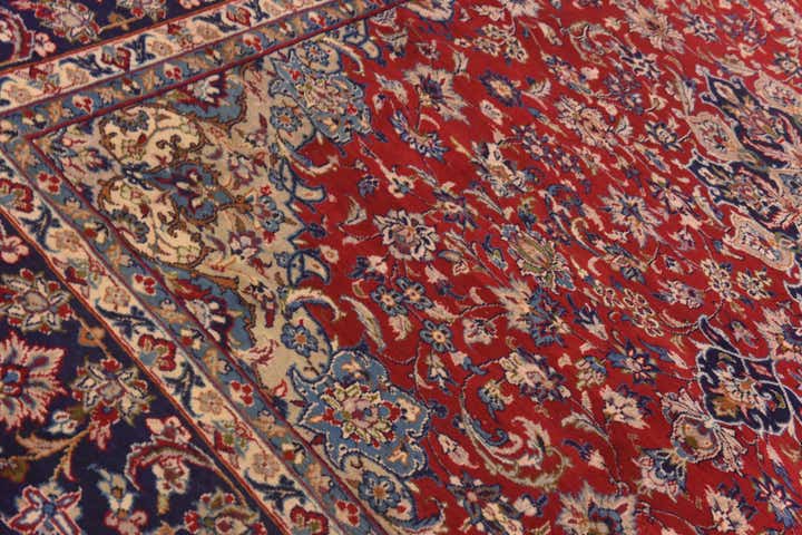 10' x 12' 7 Hand Knotted Isfahan Persian Wool Rug