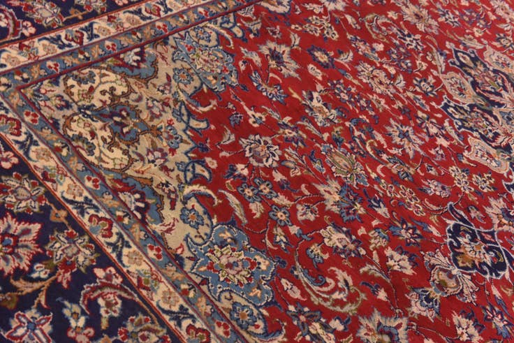 Detail image of 10' x 12' 7 Hand Knotted Isfahan Persian Wool Rug