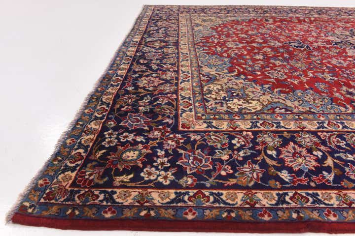 10' x 12' 7 Hand Knotted Isfahan Persian Wool Rug