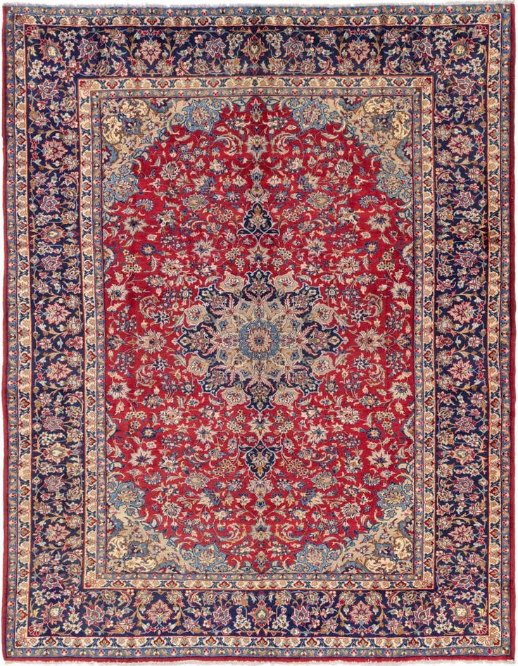 Detail image of 10' x 12' 7 Hand Knotted Isfahan Persian Wool Rug