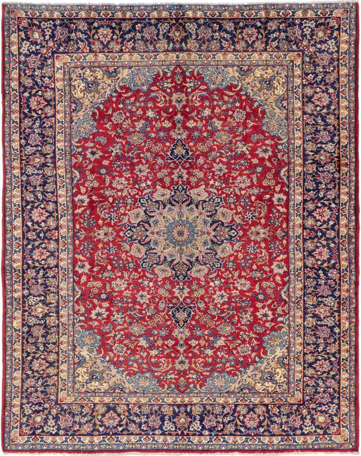 10' x 12' 7 Hand Knotted Isfahan Persian Wool Rug