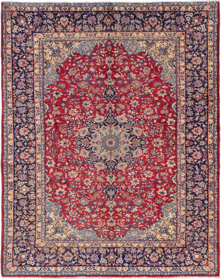 Detail image of 10' x 12' 7 Hand Knotted Isfahan Persian Wool Rug