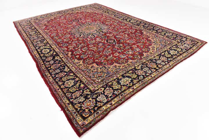 8' 8 x 11' 10 Hand Knotted Isfahan Persian Wool Rug