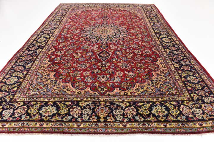 8' 8 x 11' 10 Hand Knotted Isfahan Persian Wool Rug