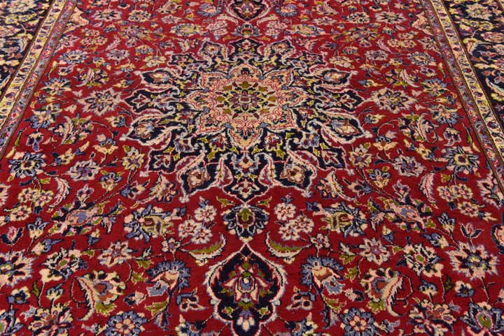 8' 8 x 11' 10 Hand Knotted Isfahan Persian Wool Rug