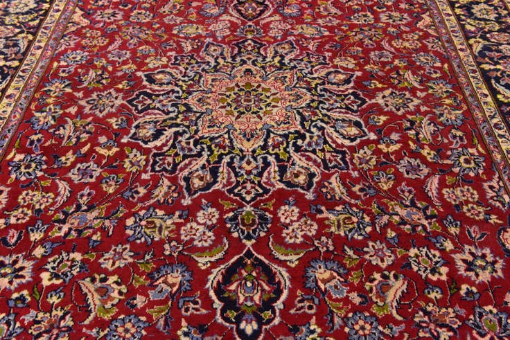 Detail image of 8' 8 x 11' 10 Hand Knotted Isfahan Persian Wool Rug
