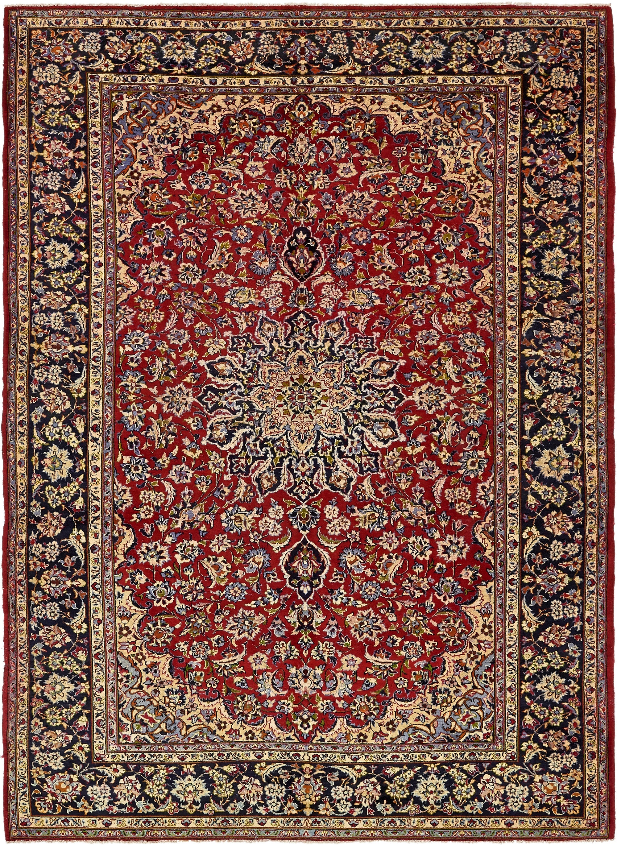8' 8 x 11' 10  Hand Knotted Isfahan Persian Wool Rug