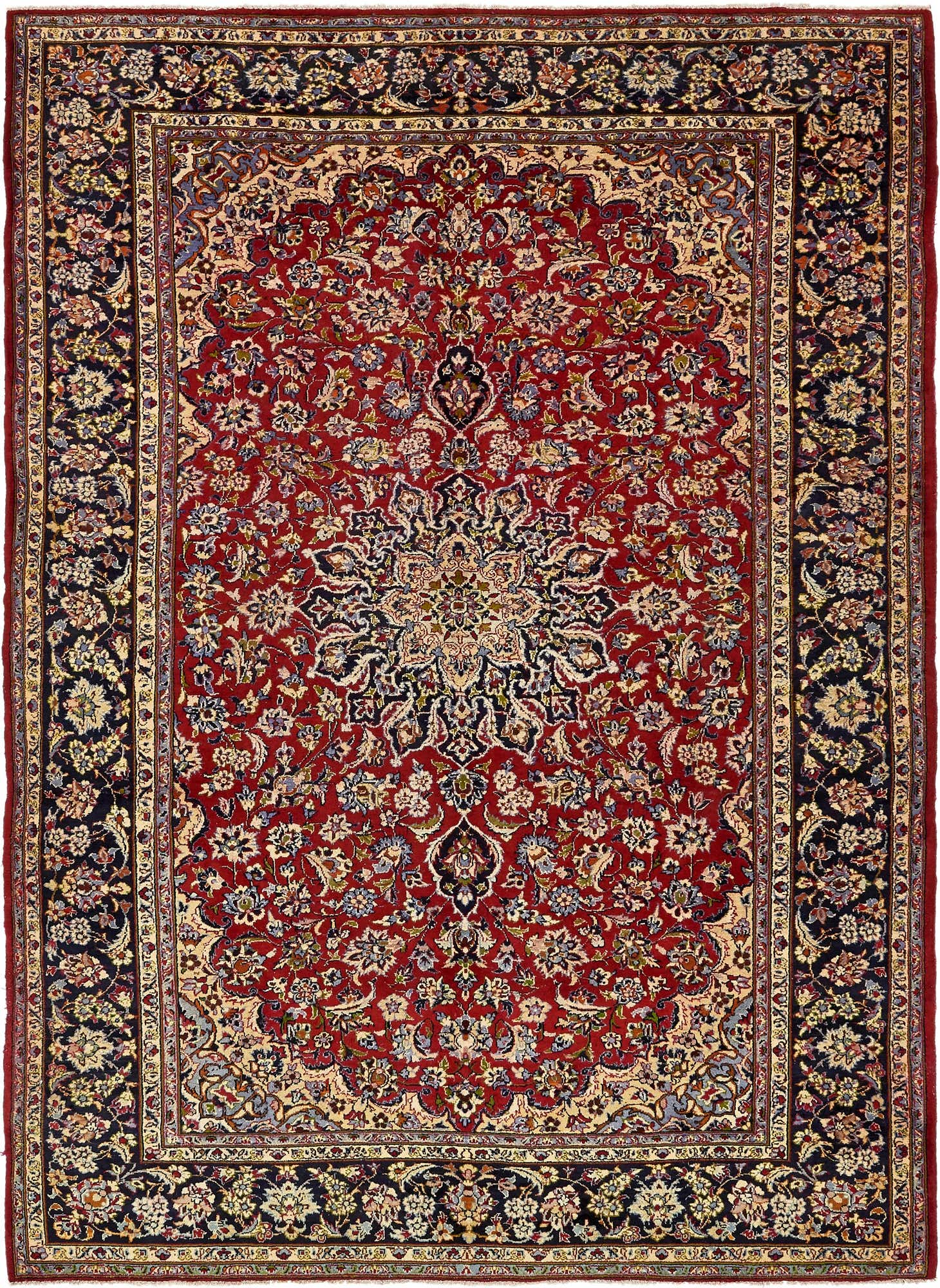 8' 8 x 11' 10 Hand Knotted Isfahan Persian Wool Rug