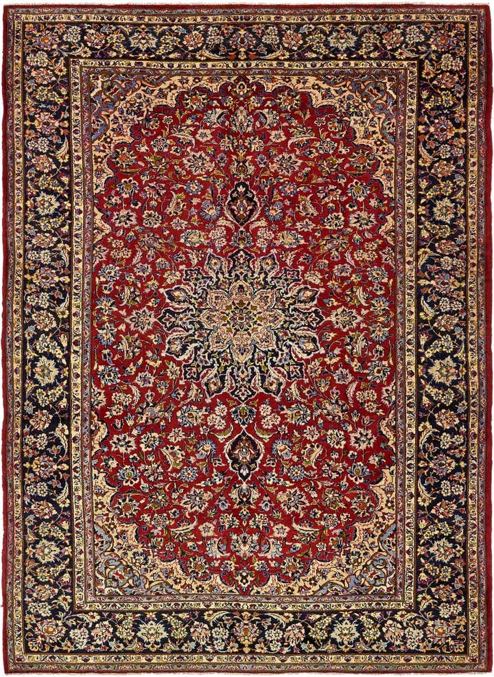 8' 8 x 11' 10 Hand Knotted Isfahan Persian Wool Rug