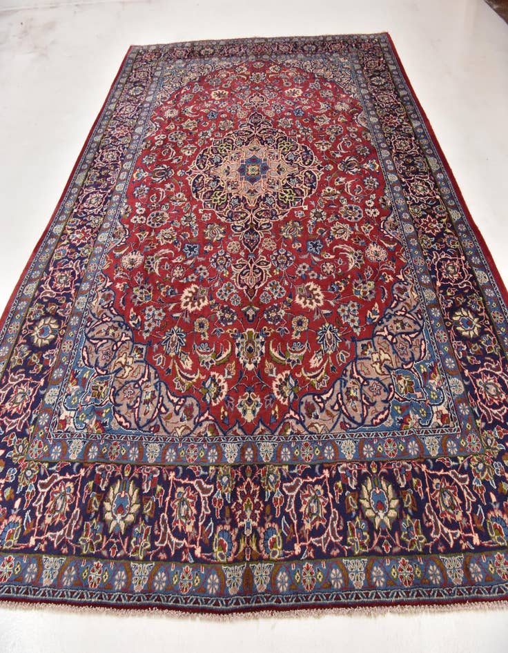 Detail image of 9' 8 x 12' 9  Hand Knotted Isfahan Persian Wool Rug