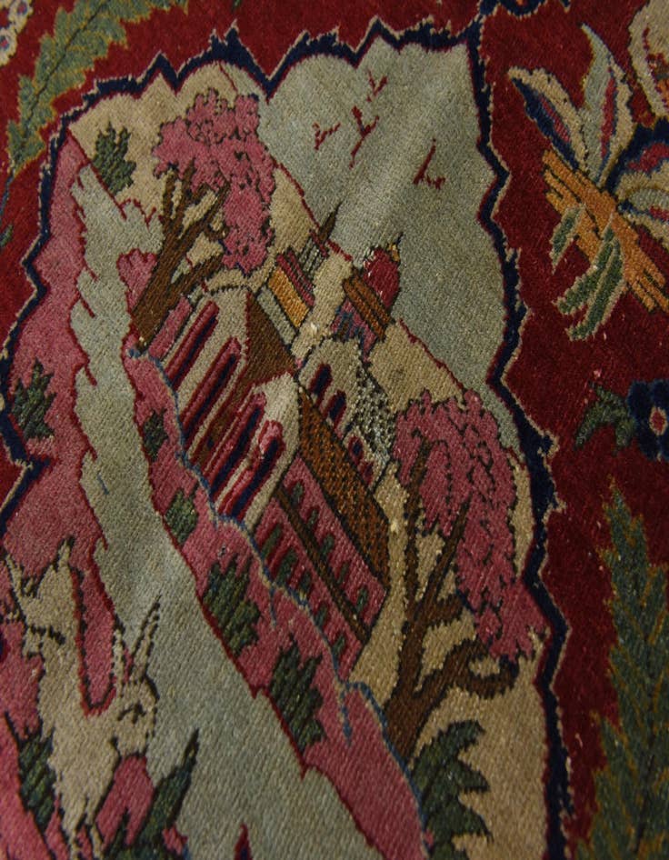 Detail image of 4' 6 x 6' 7 Hand Knotted Isfahan Persian Wool Rug