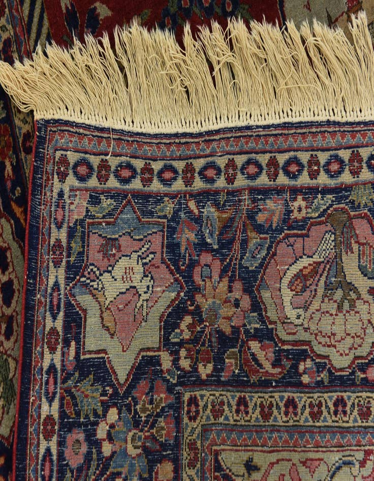 Detail image of 4' 6 x 6' 7 Hand Knotted Isfahan Persian Wool Rug