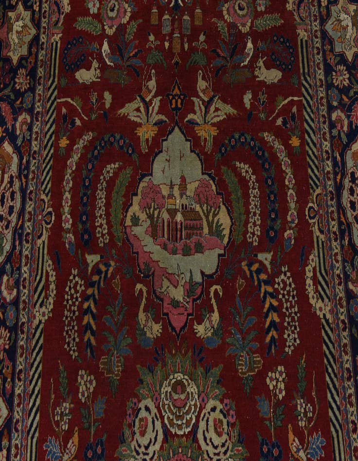 Detail image of 4' 6 x 6' 7 Hand Knotted Isfahan Persian Wool Rug