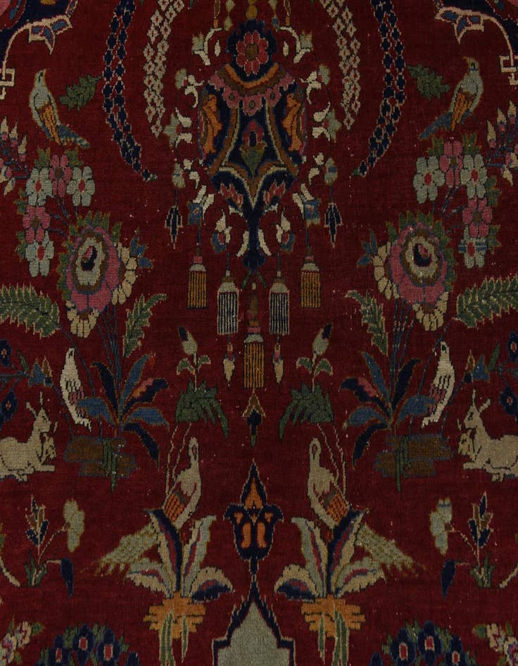 Detail image of 4' 6 x 6' 7 Hand Knotted Isfahan Persian Wool Rug