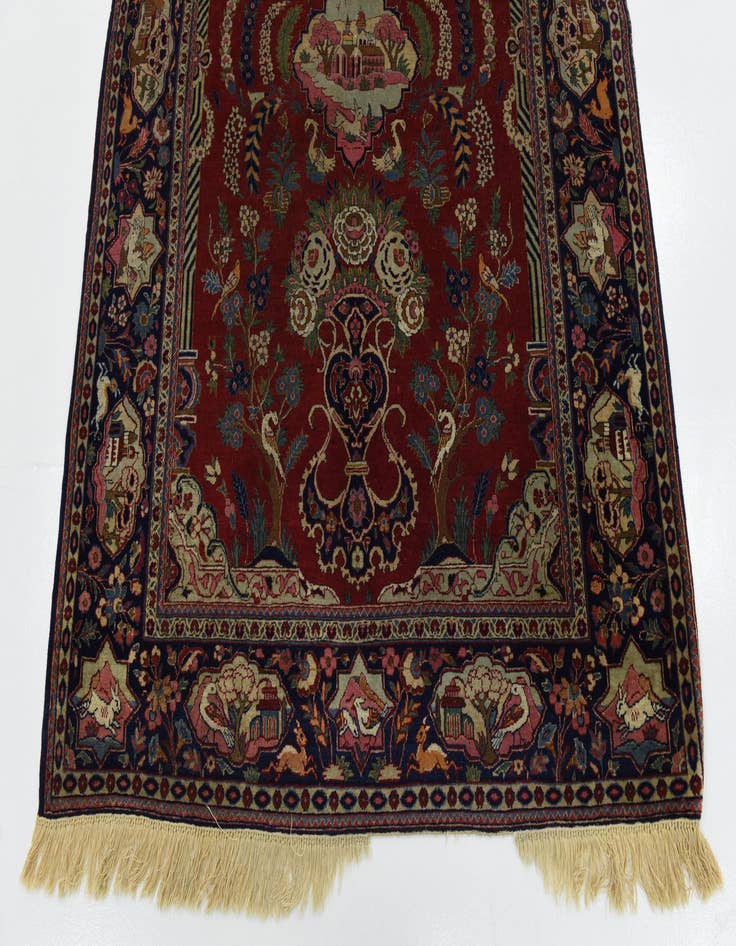 Detail image of 4' 6 x 6' 7 Hand Knotted Isfahan Persian Wool Rug