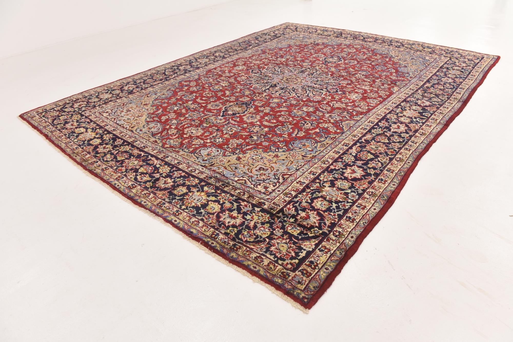 9' 9 x 13' 4 Hand Knotted Isfahan Persian Wool Rug