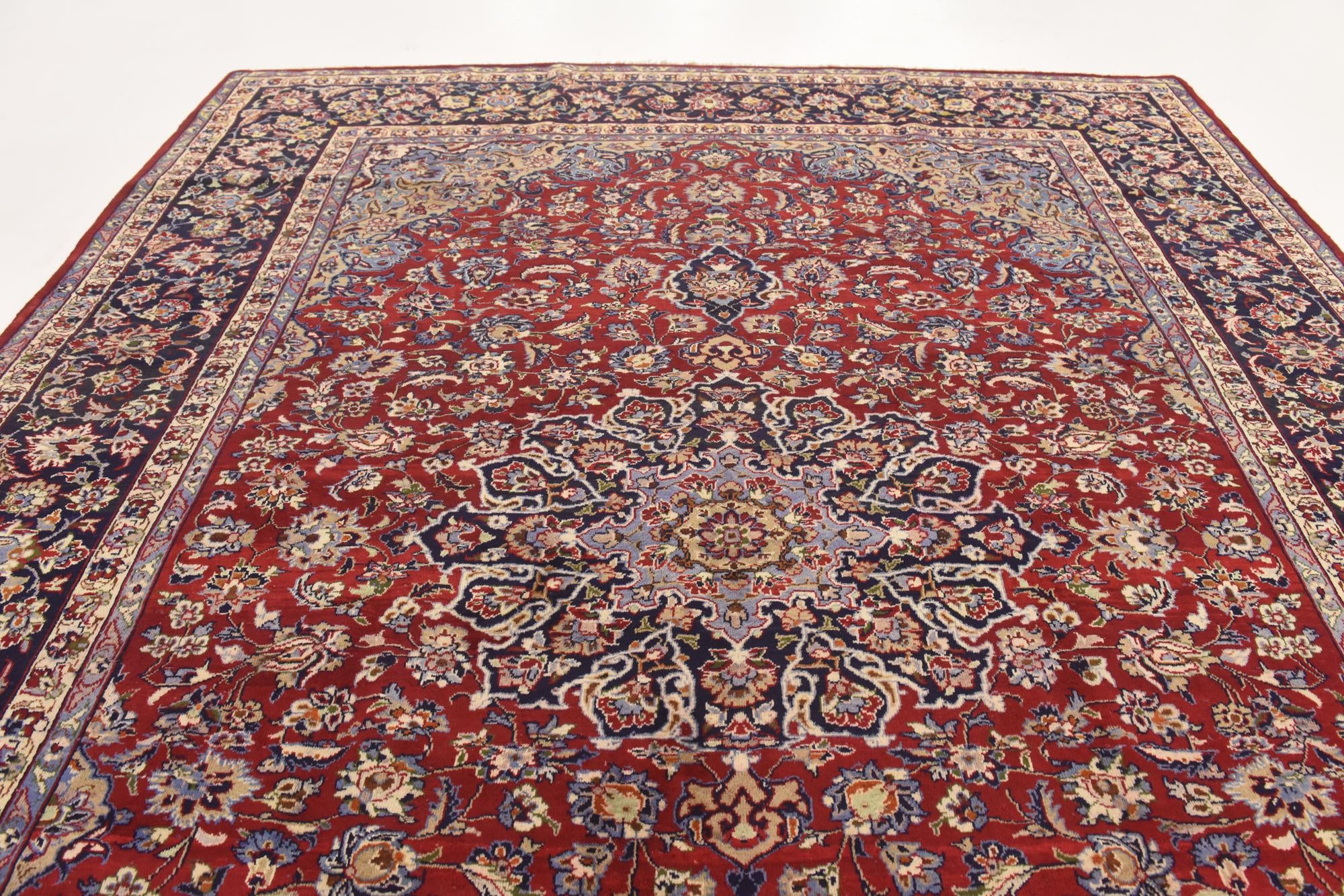 9' 9 x 13' 4 Hand Knotted Isfahan Persian Wool Rug