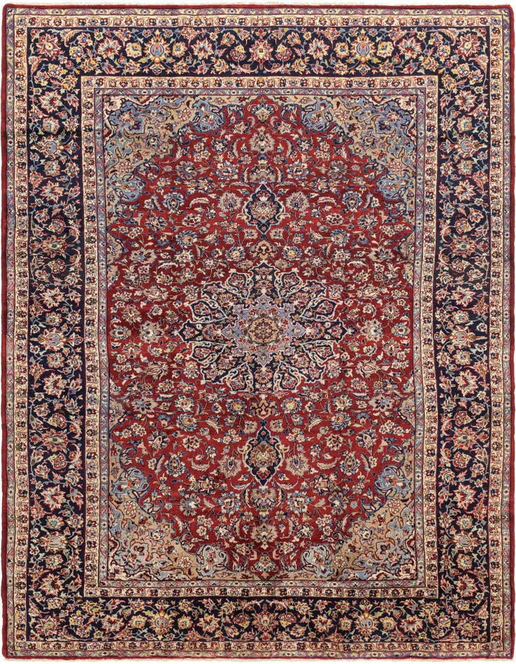 Detail image of 9' 9 x 13' 4 Hand Knotted Isfahan Persian Wool Rug