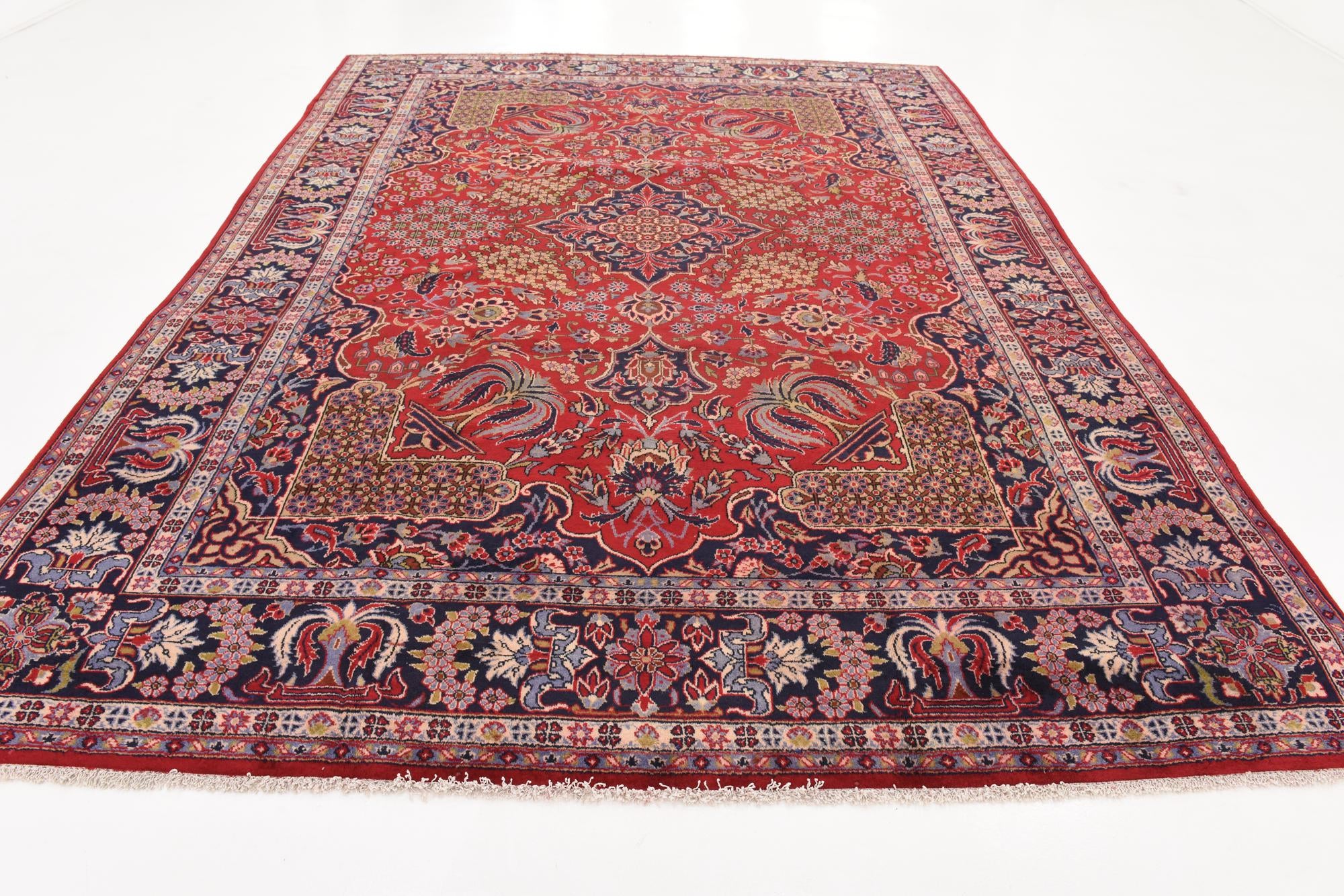 9' 7 x 13' Hand Knotted Isfahan Persian Wool Rug