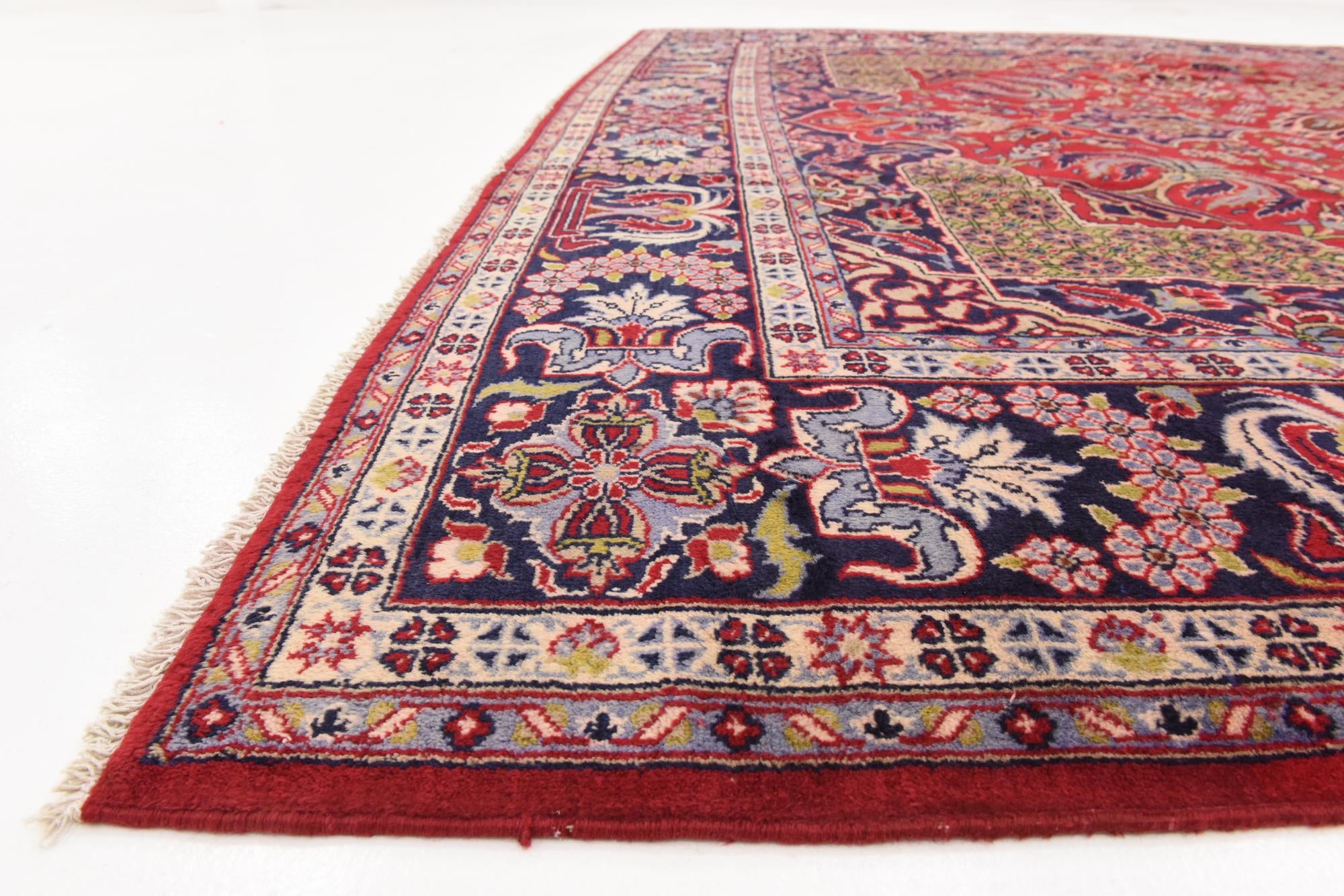 9' 7 x 13' Hand Knotted Isfahan Persian Wool Rug