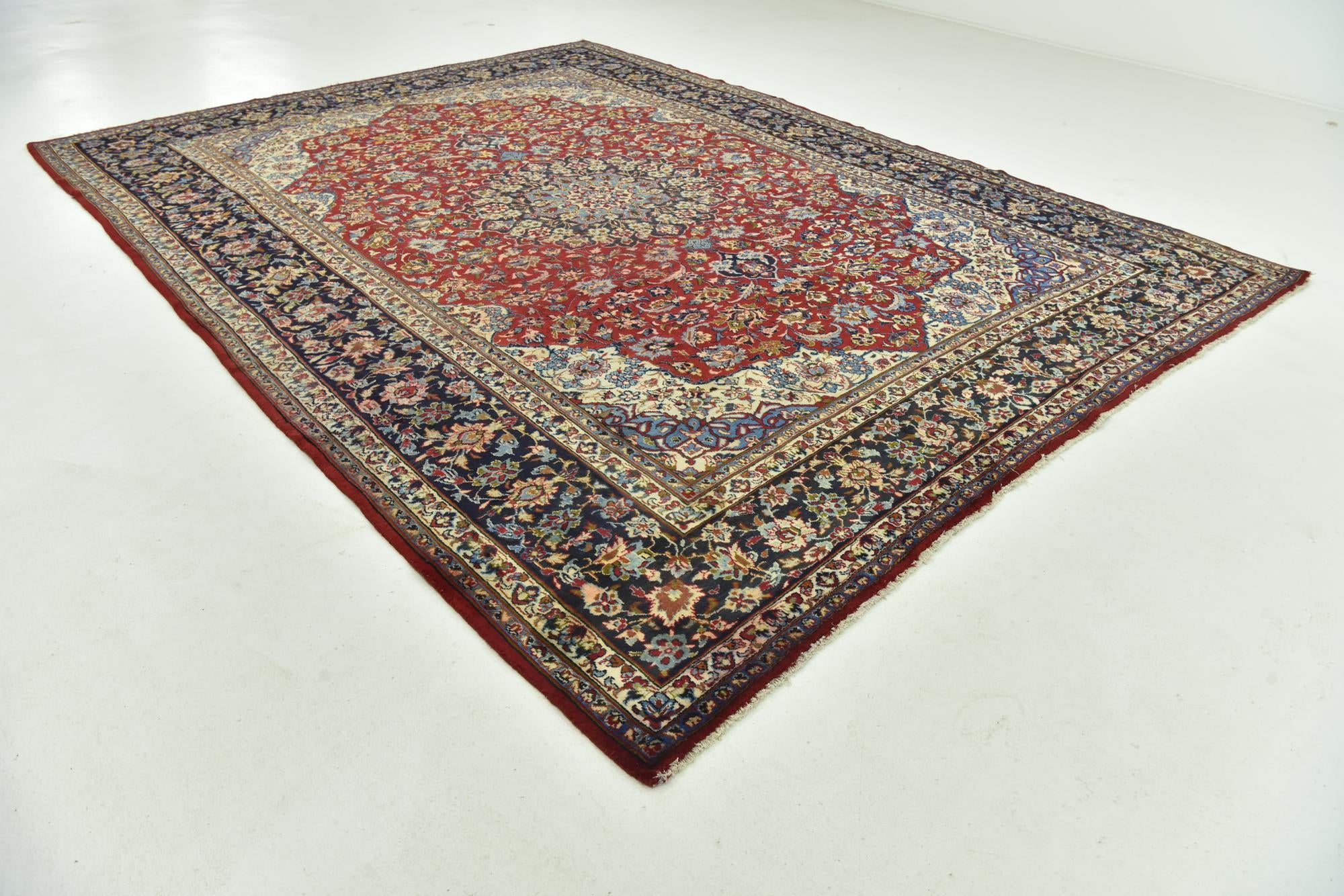 9' 10 x 13' 1 Hand Knotted Isfahan Persian Wool Rug