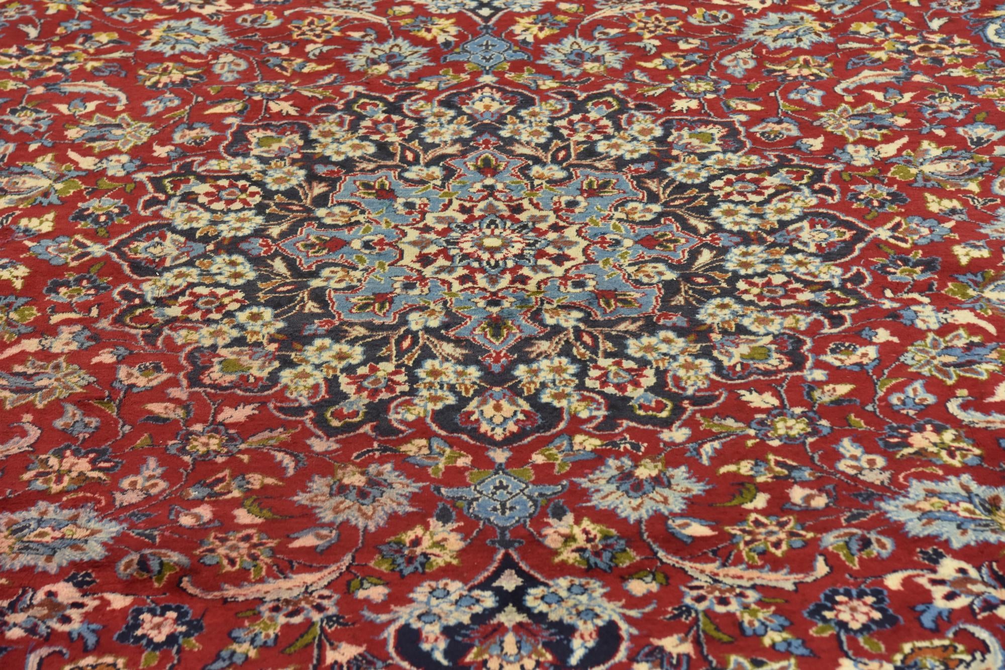9' 10 x 13' 1 Hand Knotted Isfahan Persian Wool Rug