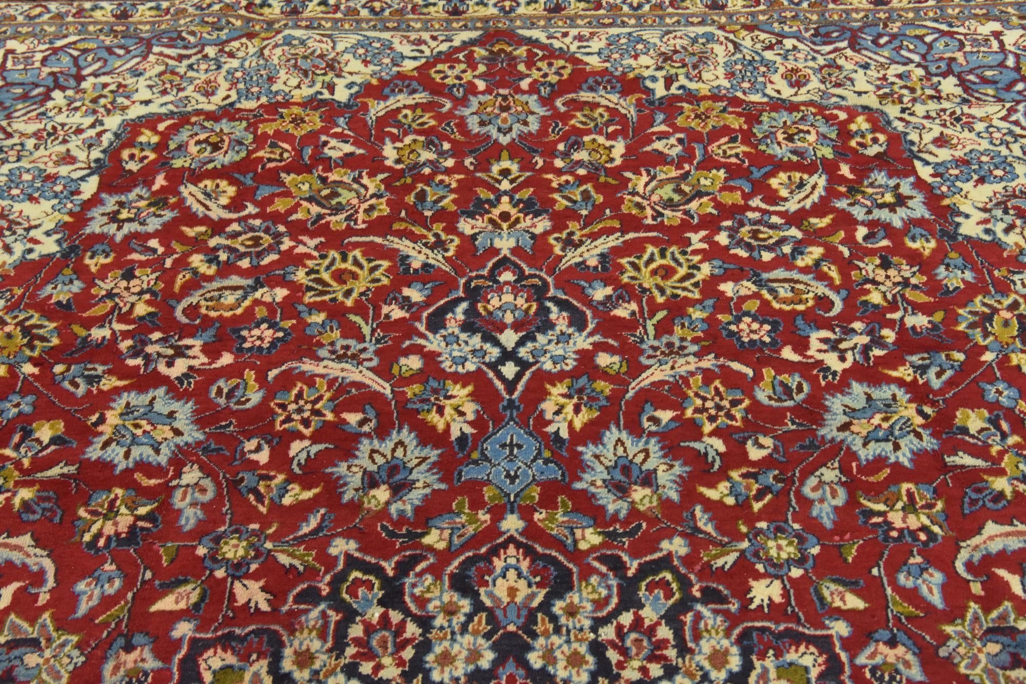9' 10 x 13' 1 Hand Knotted Isfahan Persian Wool Rug