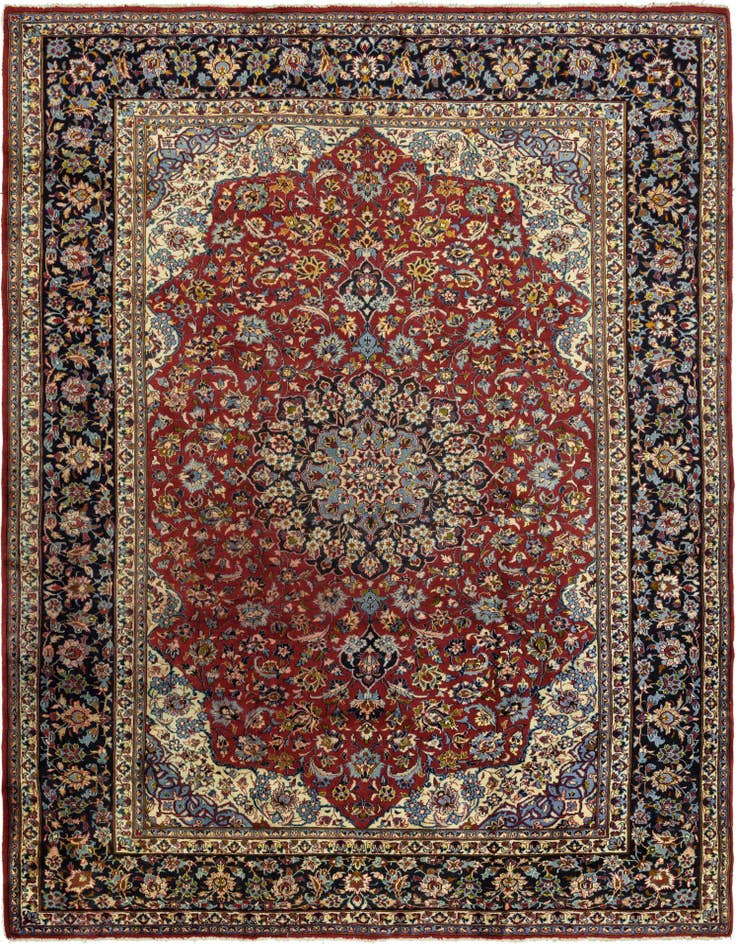 Detail image of 9' 10 x 13' 1 Hand Knotted Isfahan Persian Wool Rug