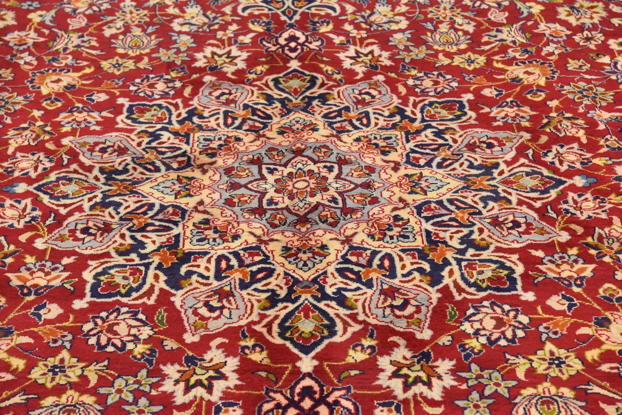 8' 10 x 12' 9 Hand Knotted Isfahan Persian Wool Rug
